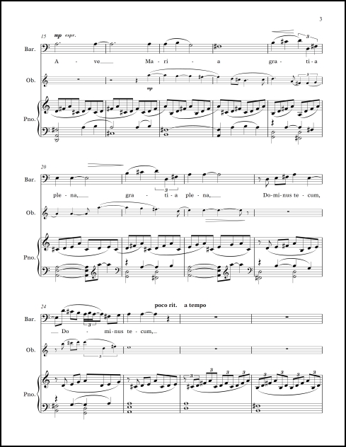 Ave Maria for baritone, oboe & piano