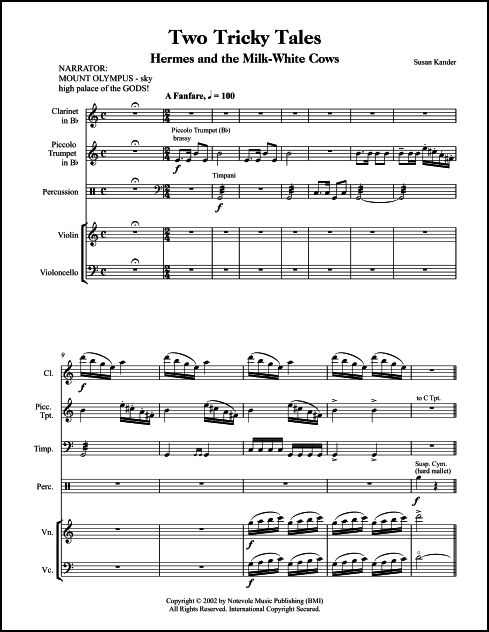 Two Tricky Tales (Score) for narrator & chamber ensemble