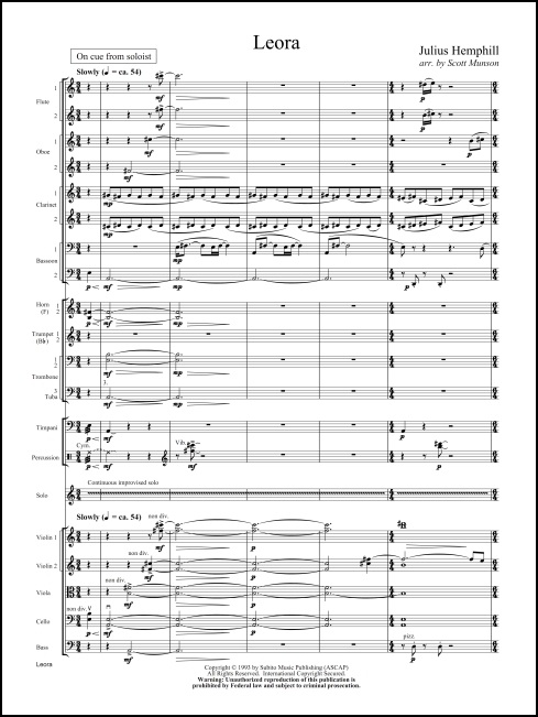 Leora (arr. Munson) for jazz soloist(s) & orchestra
