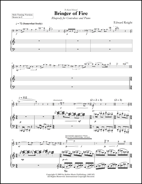 Bringer of Fire rhapsody for contrabass & piano - Click Image to Close