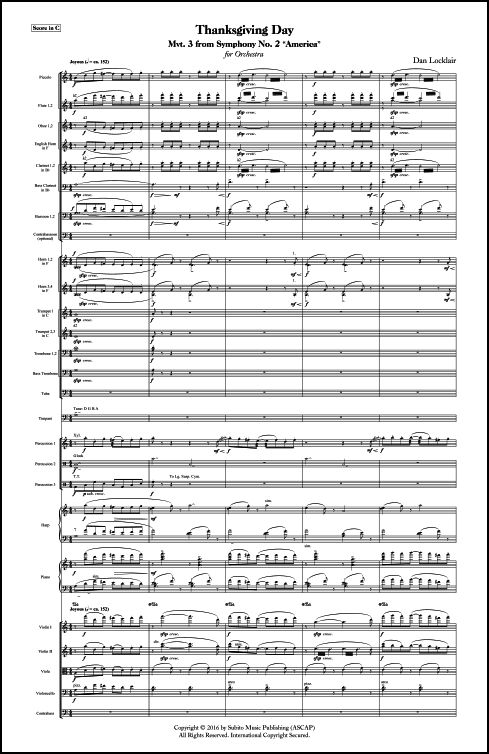 Thanksgiving Day (from Symphony No. 2) for Orchestra - Click Image to Close