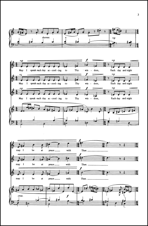 Desires for SSA chorus & piano
