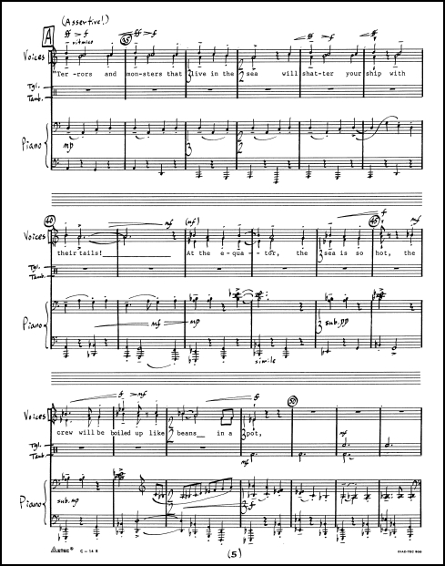 Columbus Madrigals, The three theatrical pieces for treble voices - Click Image to Close