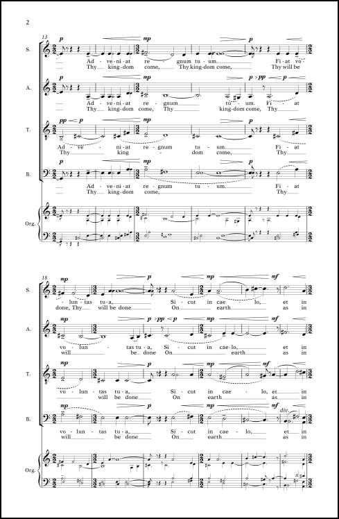 Pater Noster (Our Father) motet for SATB chorus (divisi), a cappella - Click Image to Close
