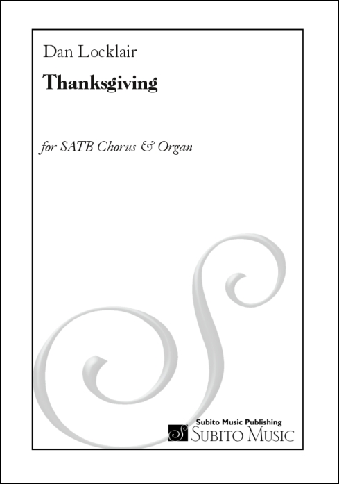 Thanksgiving anthem for SATB chorus & organ - Click Image to Close