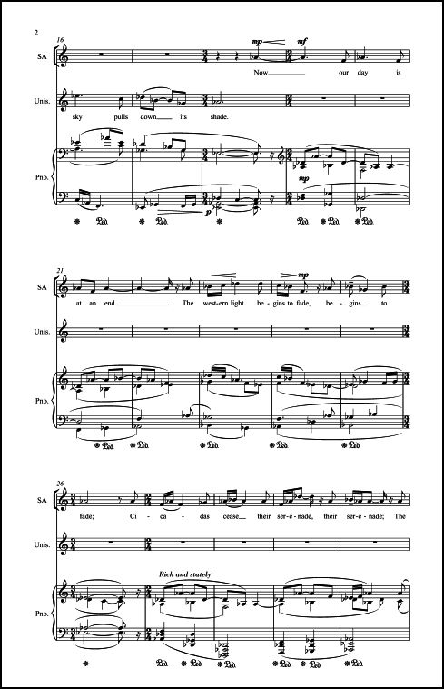 Evensong (from The Playful Rainbow) for SA & Unison Chorus & Piano - Click Image to Close