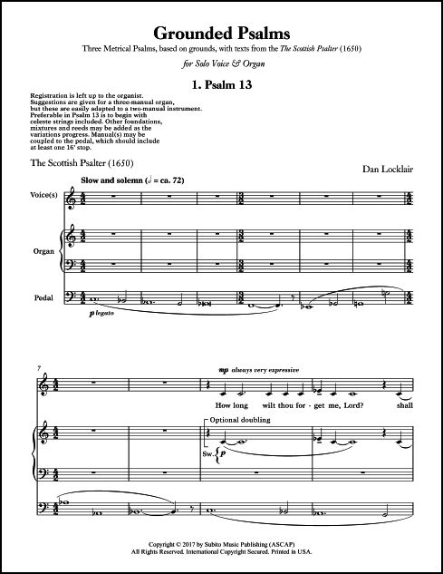 Grounded Psalms for Solo Voice & Organ