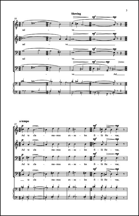 Salve Regina Motet for TTBB Chorus, a cappella - Click Image to Close