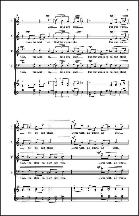 Come, Ye Thankful People (from Three Thanksgiving Anthems) for SATB Chorus, a cappella - Click Image to Close