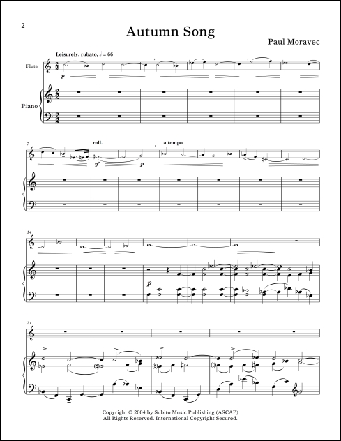 Autumn Song for flute & piano - Click Image to Close