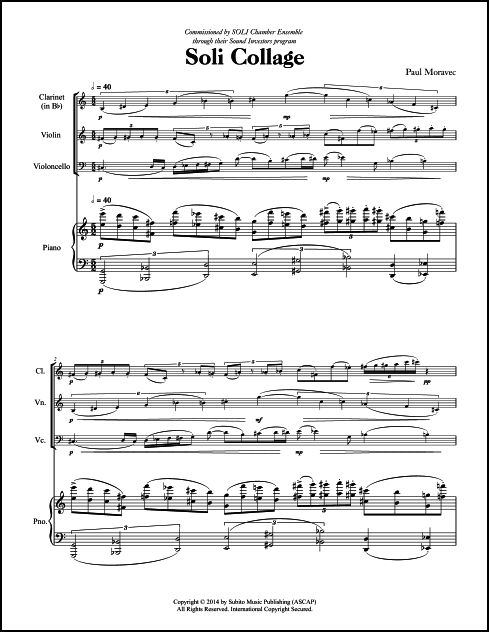 Soli Collage for Clarinet, Violin, Violoncello & Piano