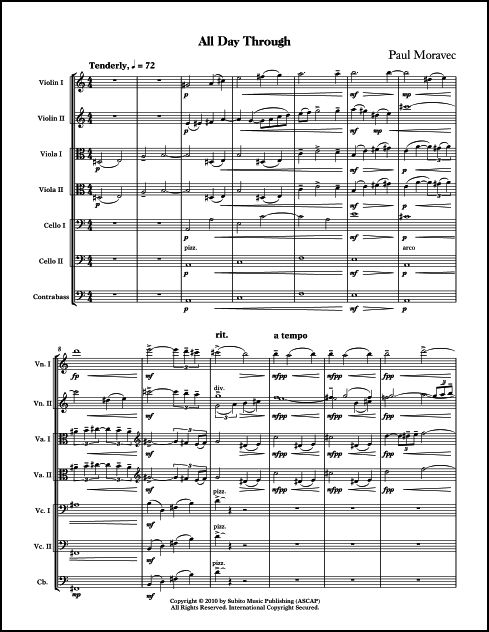 All Day Through for String Orchestra - Click Image to Close