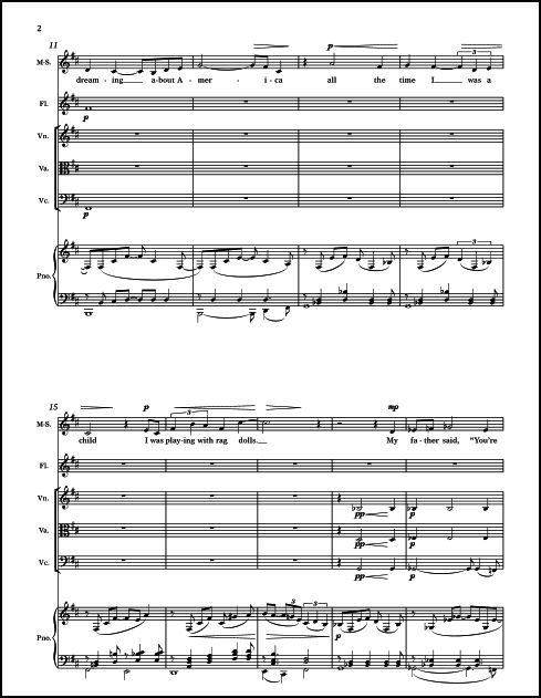 A New Country for Mezzo-Soprano, Flute, Violin, Viola, Violoncello & Piano - Click Image to Close