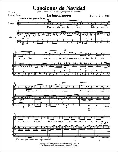 Canciones de Navidad for Soprano & Piano - Click Image to Close