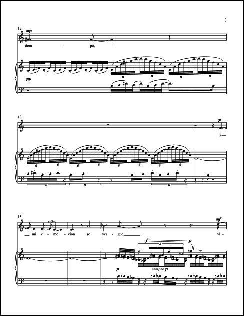 Canciones de amor for Soprano & String Quartet (Piano Reduction)