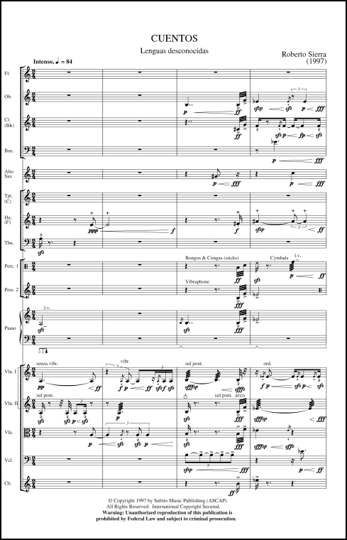 Cuentos for chamber orchestra - Click Image to Close