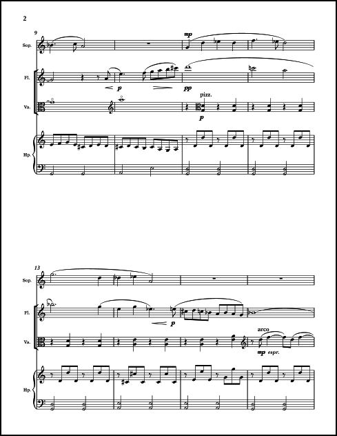 Canción de amor olvidada (Forgotten Love Song) for Vocalise for Soprano, Flute, Viola & Harp - Click Image to Close