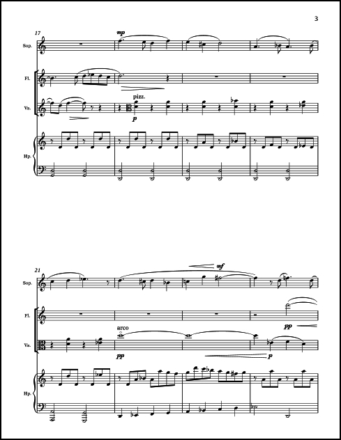 Canción de amor olvidada (Forgotten Love Song) for Vocalise for Soprano, Flute, Viola & Harp - Click Image to Close