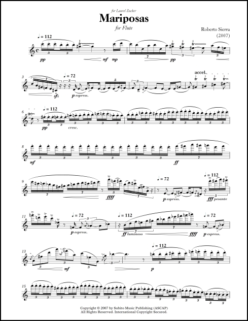 Mariposas for flute - Click Image to Close