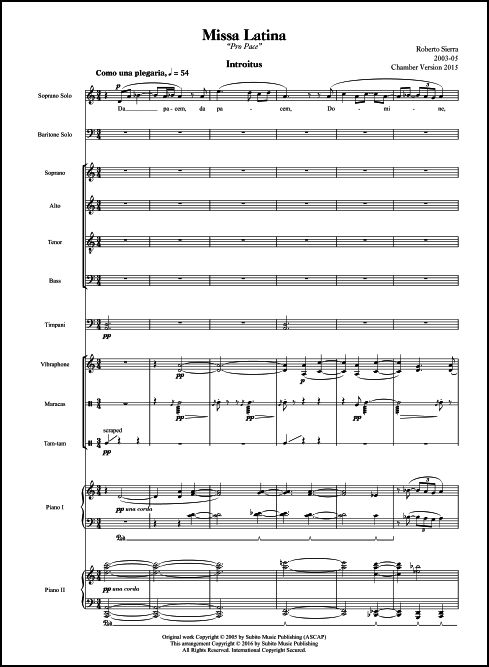 Missa Latina (Pro Pace) 2 Piano & Percussion version - Click Image to Close