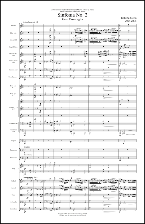Sinfonía No. 2 for orchestra