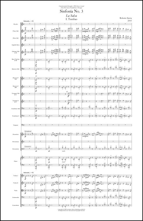 Sinfonía No. 3, La Salsa for orchestra - Click Image to Close