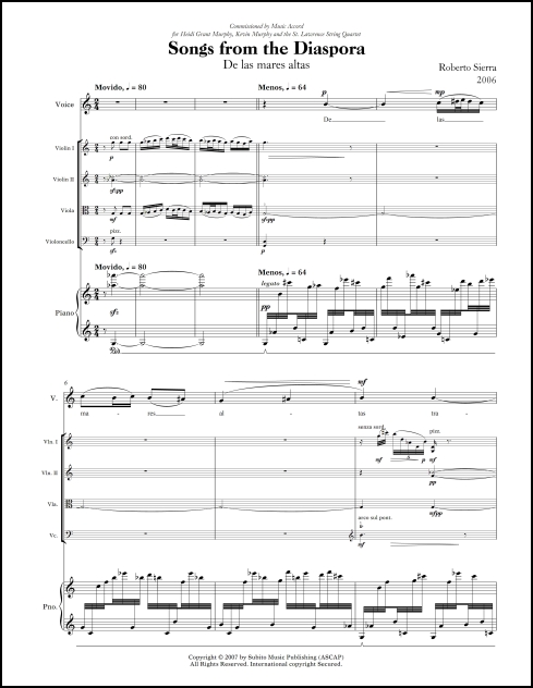 Songs from the Diaspora for soprano, piano & string quartet - Click Image to Close