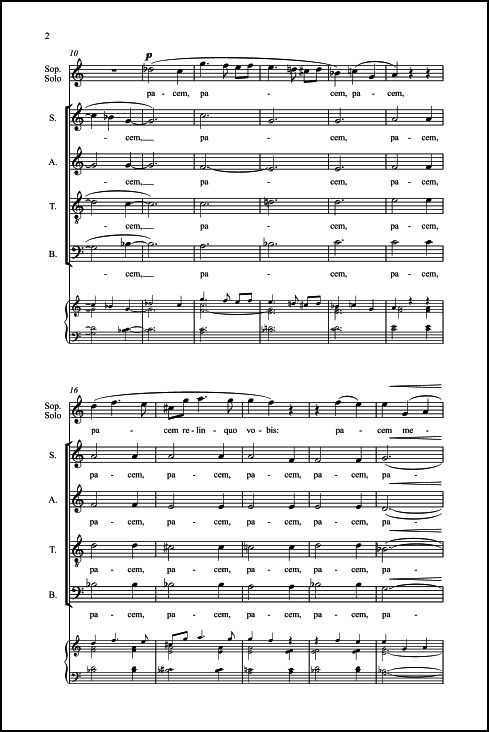 Pacem relinquo vobis for Solo S., SATB Chorus, a cappella - Click Image to Close
