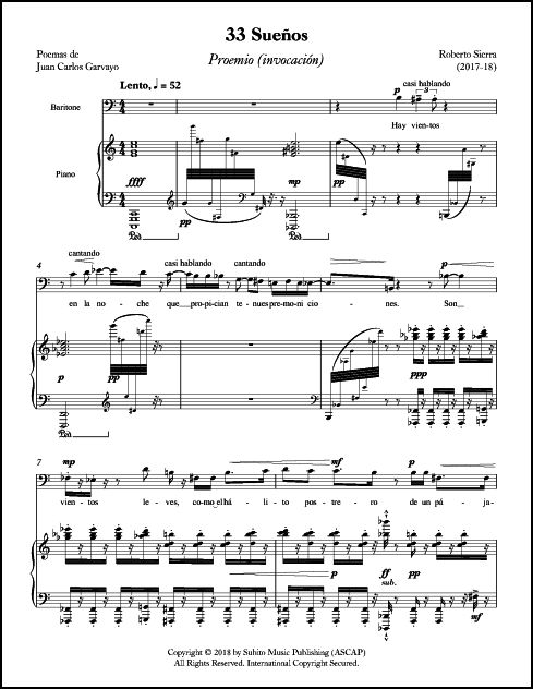 33 Sueños for Baritone & Piano