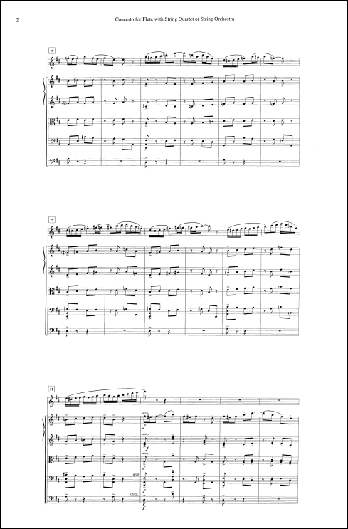 Concerto for Flute & String Orchestra (or String Quartet) string quartet parts
