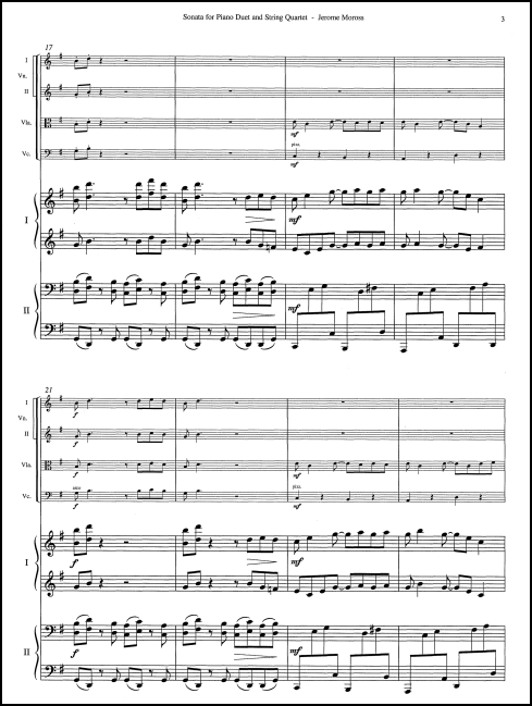 Sonata for Piano Duet & String Quartet - Click Image to Close