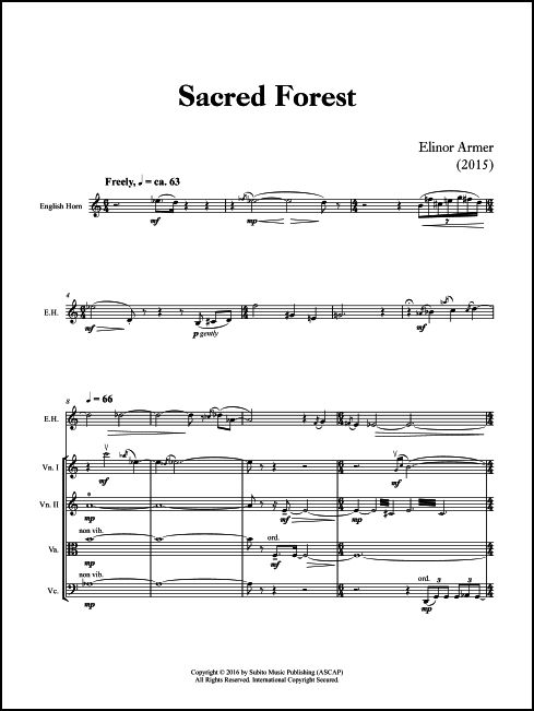 Sacred Forest for English Horn & String Quartet - Click Image to Close