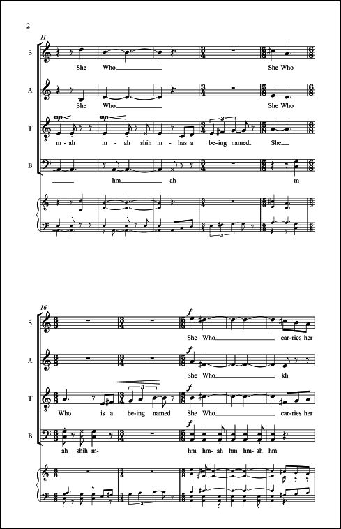 She Who Continues for SATB Chorus, a cappella - Click Image to Close