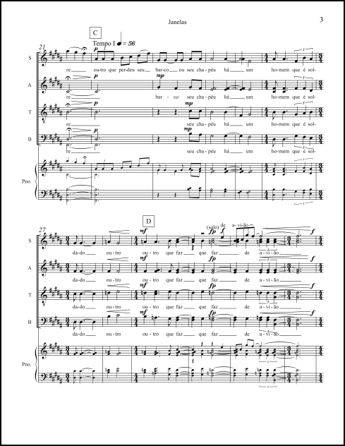 Janelas for SATB chorus, a cappella - Click Image to Close