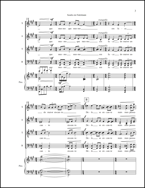 Sonêto de Fidelidade for SATB chorus & piano - Click Image to Close
