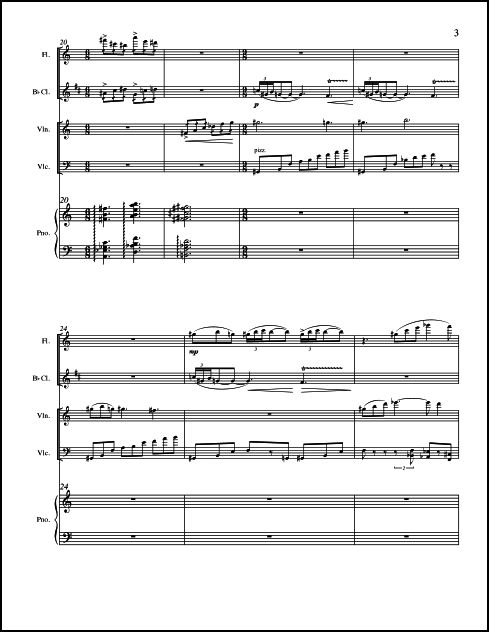 Night Visions of Kippur for Flute, Clarinet, Violin, Violoncello & Piano