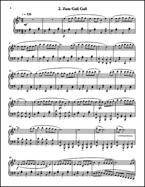 Four Jewish Songs arranged for Piano