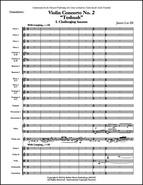 Violin Concerto No. 2 "Teshuah" for Violin & Orchestra - Click Image to Close