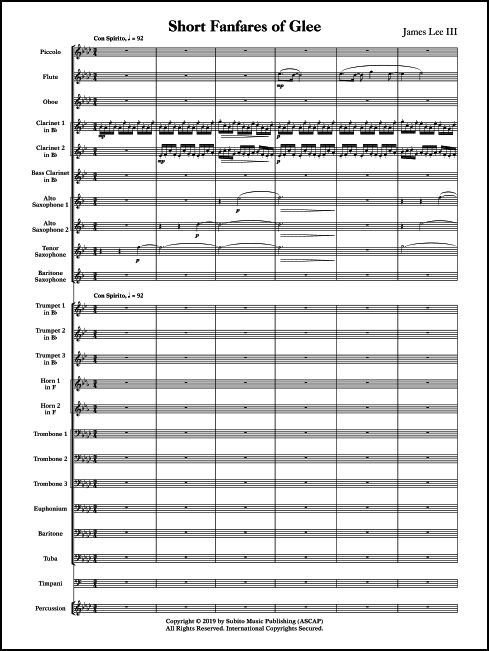 Short Fanfares of Glee for Concert Band - Click Image to Close