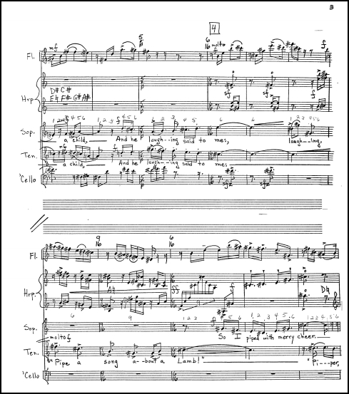 Songs of Innocence for soprano, tenor, flute, cello & harp