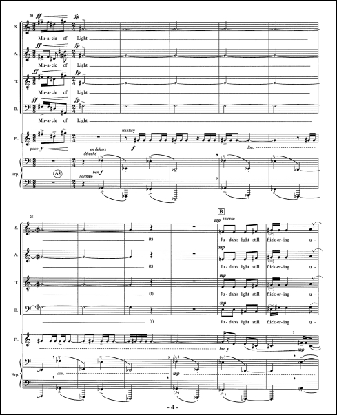 Miracle of Light - A Festival Piece for SATB chorus, flute & harp - Click Image to Close