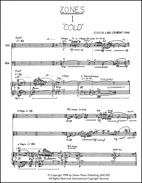 Zones [Piano Trio No. 2] - Click Image to Close
