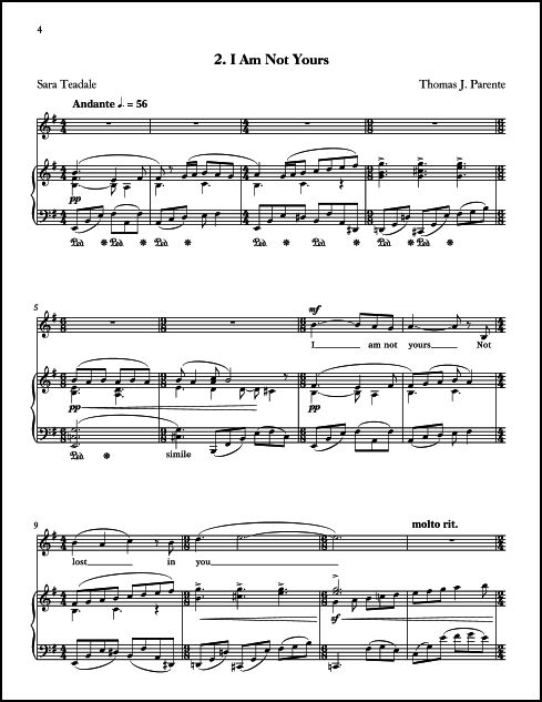 Three Teasdale Songs for Voice & Piano - Click Image to Close