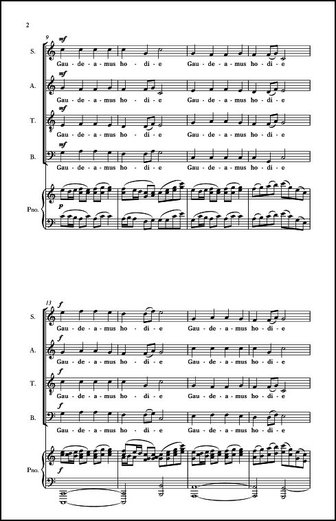 Gaudeamus Hodie Processional for SATB Chorus & Piano