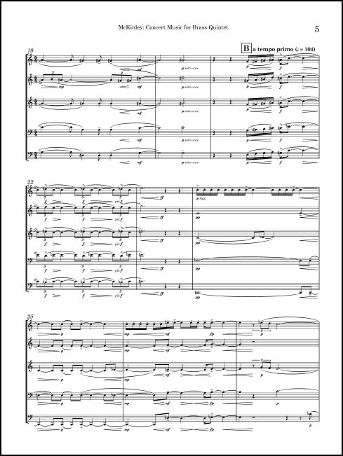 Concert Music for Brass Quintet - Click Image to Close