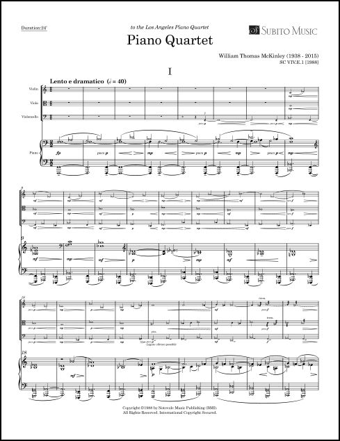 Piano Quartet for Violin, Viola, Violoncello & Piano