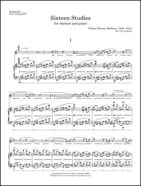 16 Studies for Clarinet & Piano - Click Image to Close