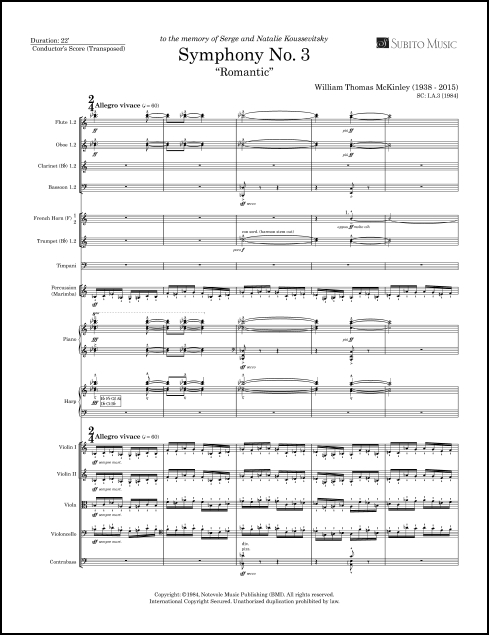 Symphony No. 3 "Romantic" for Orchestra - Click Image to Close