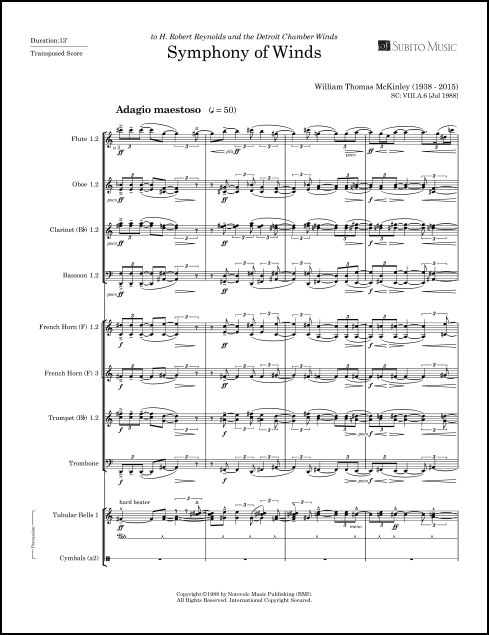 Symphony of Winds for Winds, Brass & Percussion - Click Image to Close