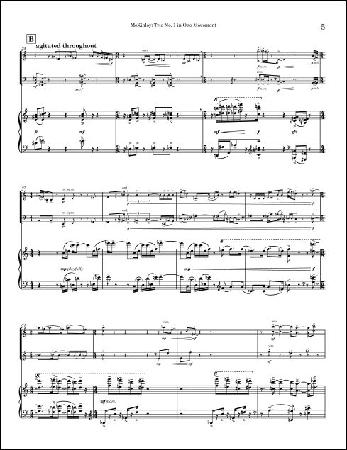 Piano Trio No. 1 (in One Movement) for Violin, Violoncello & Piano - Click Image to Close